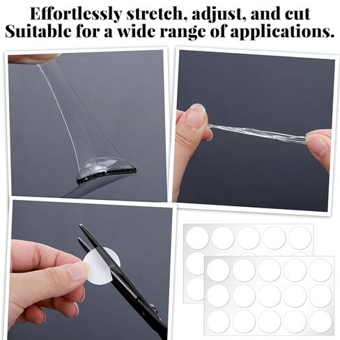 30 Pcs Double Sided Sticky Dots, 25mm Clear Removable Sticky Dots, Round Putty, Double-Sided Tape for Car Phone Mounts, Crafts, Posters, Balloons, DIY Projects. in Saudi Arabia