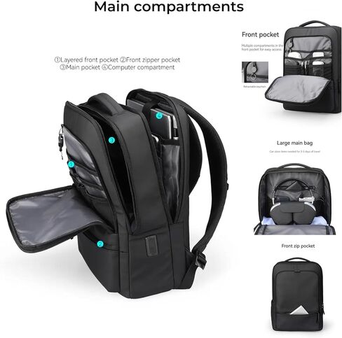 TREKON Business Laptop Backpack, Water-Resistant, USB Charging Port, Multiple Organization Pockets, Fits 15.6" Laptop, College, Travel & Work Bag in Saudi Arabia