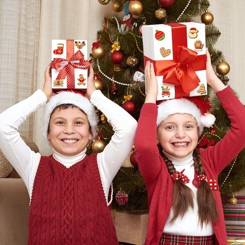 1000 Pcs Christmas Gingerbread Man Sticker Santa Xmas Tree Paper Decal Roll 1.5 Inch Snowman Self Adhesive Seal Stickers for Xmas Winter Holiday Envelopes Scrapbook Gifts, 2 Rolls in Saudi Arabia
