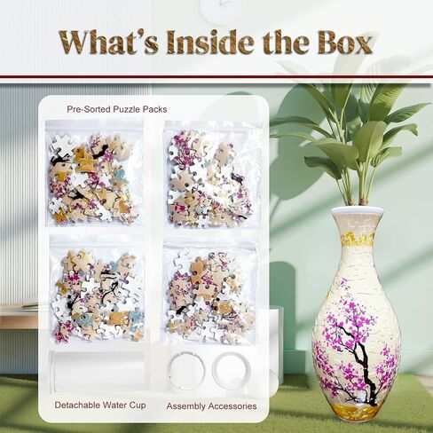 3D Puzzle Vase Unique Flower Vase，Made by 160 Curved Plastic Puzzle Pieces House Warming Gift for Flower Arrangements and Home Decoration in Saudi Arabia