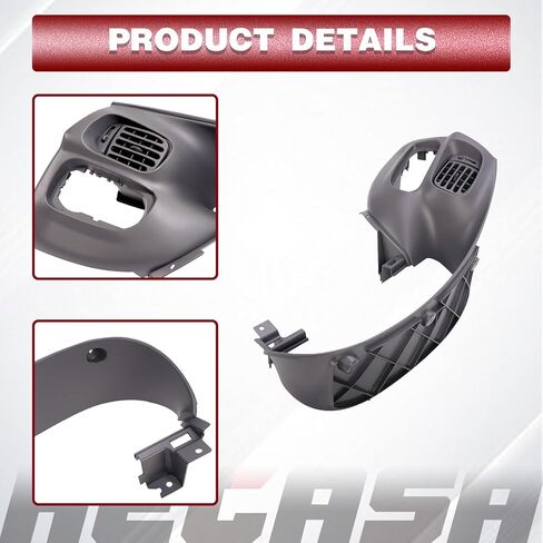 HECASA Upper Dashboard Pad Bezel W/Switch Air Vent Compatible with 1997-2003 Ford F150 Expedition ABS Plastic Dash Trim Bezel Replacement Instrument Cluster Bezel Trim Panel Gray in Saudi Arabia