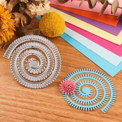 3D Spiral Floral Metal Cutting Dies fro Card Making DIY Scrapbooking Valentine's Day Mother's Day Card Decor Embossing Stencil Die Cuts Punch Template Molds Arts Supplies Metal Die Cuts (T18) in Saudi Arabia