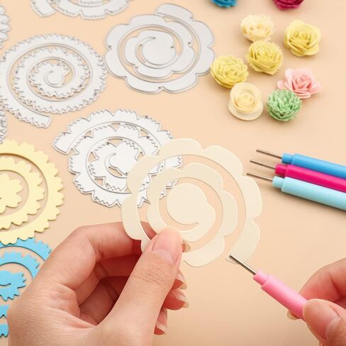 3D Spiral Floral Metal Cutting Dies fro Card Making DIY Scrapbooking Valentine's Day Mother's Day Card Decor Embossing Stencil Die Cuts Punch Template Molds Arts Supplies Metal Die Cuts (T18) in Saudi Arabia