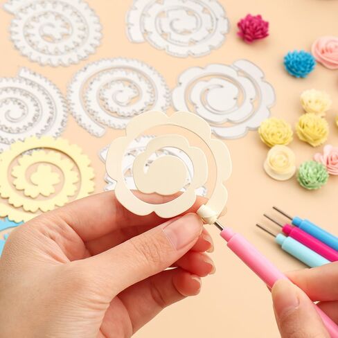 3D Spiral Floral Metal Cutting Dies fro Card Making DIY Scrapbooking Valentine's Day Mother's Day Card Decor Embossing Stencil Die Cuts Punch Template Molds Arts Supplies Metal Die Cuts (T18) in Saudi Arabia