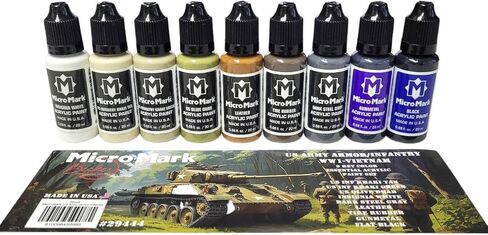 Micro-Mark US Army Armor/Infantry WW1-Vietnam Acrylic Paint, 9pc Set in Saudi Arabia