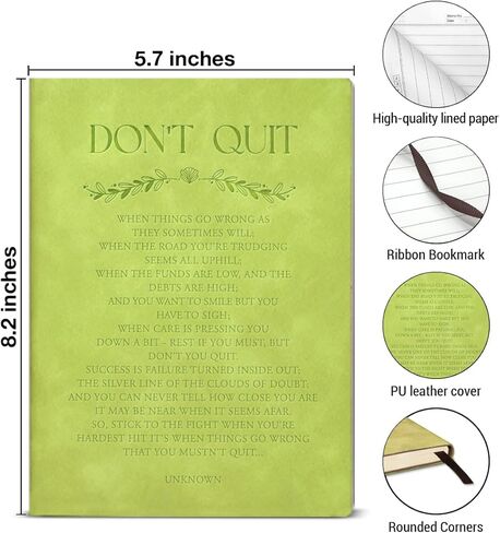 Inspirational Quote 160 Pages Journal Notebook - Motivational Gifts for Women, Men, Friends, Coworkers - Don't Quit Writing Notebook Gift in Saudi Arabia