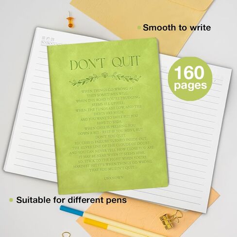 Inspirational Quote 160 Pages Journal Notebook - Motivational Gifts for Women, Men, Friends, Coworkers - Don't Quit Writing Notebook Gift in Saudi Arabia