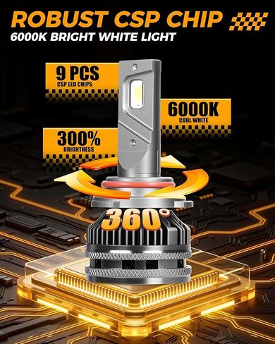 H11 led headlight Bulbs, 25000LM 300% Super Brighter Bulbs, 6000K Cool White, IP68 Waterproof, Halogen Replacement fog light bulb, Quick Installation, 65W, Pack of 2 in Saudi Arabia