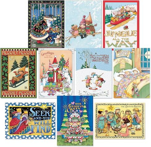 Current Classic Christmas Card Assortments - Holiday Greeting Cards, Set of 32, Large 5" x 7", Sentiments Inside, Envelopes Included in Saudi Arabia