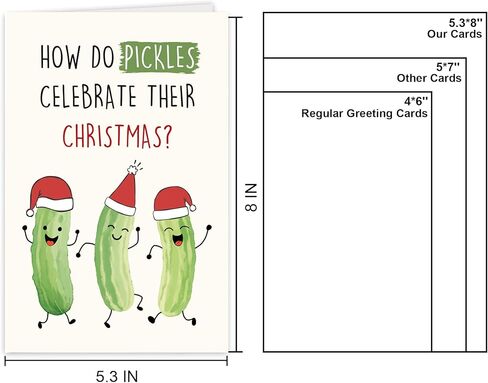 Funny Pickle Pun Christmas Card, Humorous Merry Christmas Card for Brother Sister Bestie Friends Family Friend, Joke Pickle Relish the Moment Xmas Holiday Cards in Saudi Arabia