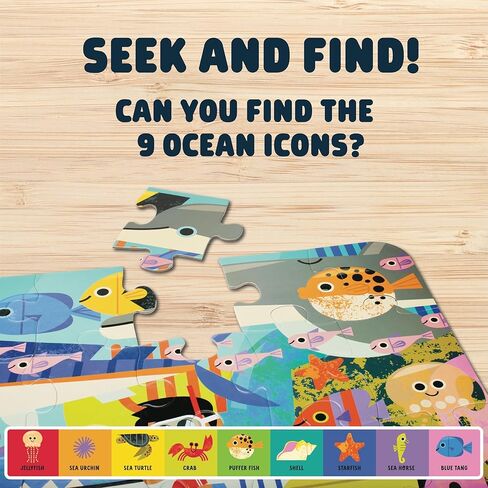 Chuckle & Roar - Seek & Find Treasure Hunt Puzzle - Engaging and Educational Puzzles for Kids - Larger Pieces Designed for Preschool Hands - 50 PC Floor Puzzle in Saudi Arabia