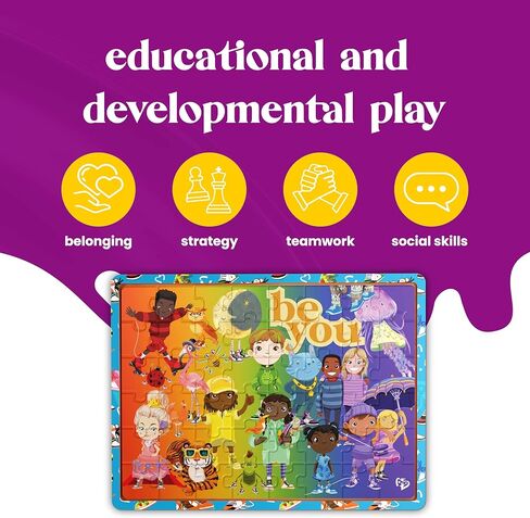 Upbounders Little Likes Kids - Splash Park Jumbo Puzzle, 48 Pieces, Beginner Jigsaw Floor Puzzle with Multicultural Family Children Preschoolers at Play, Age 4-8 in Kuwait