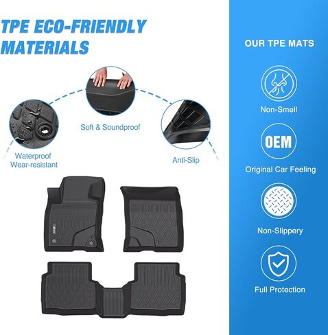 Nilight TPE Floor Mats for Ford Ranger SuperCrew Cab 2019 2020 2021 2022 2023 2024, All Weather Custom Fit Heavy Duty Floor Liners in Saudi Arabia