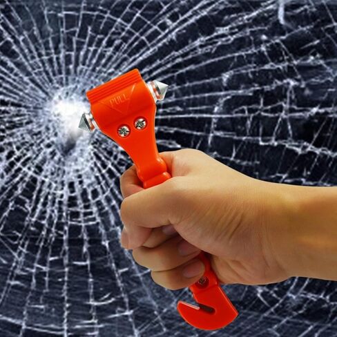 4 قطع من مطرقة أمان السيارة، قاطع حزام الأمان لكسر النوافذ، قاطع الزجاج، قاطع مطرقة زجاج نافذة السيارة وقاطع حزام الأمان التلقائي 2 في 1 أداة الهروب من الكوارث... in Saudi Arabia