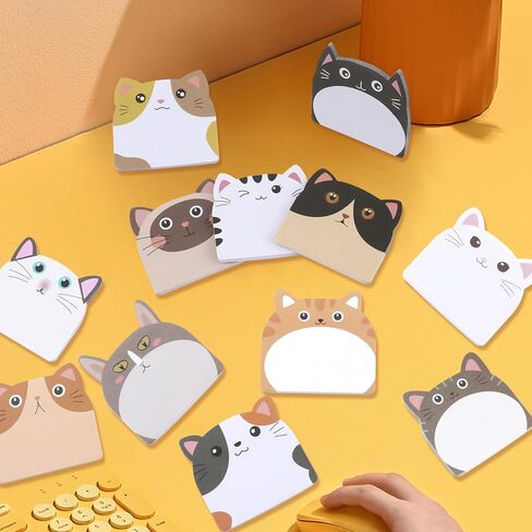 12 Sets Cute Cat Sticky Notes,Sticky Notes Set for Office, Home, School, Meeting, Supplies Creative Gifts(Style 1) in Saudi Arabia