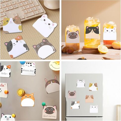 12 Sets Cute Cat Sticky Notes,Sticky Notes Set for Office, Home, School, Meeting, Supplies Creative Gifts(Style 1) in Saudi Arabia