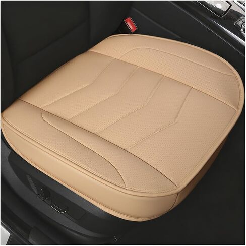 Car Front Bottom Seat Cover, Leather Breathable Driver Bottom Seat Protector with Storage Pocket, Anti-Slip Full Wrapped Automotive Chair Cushion Mat, Universal for Truck Van RV (Black) in Saudi Arabia