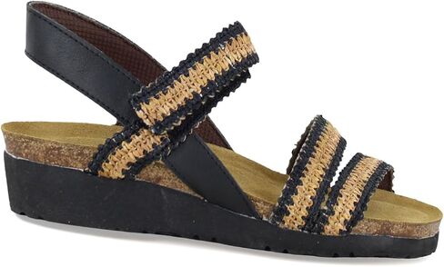 صندل رياضي Kayla نسائي من NAOT Footwear مصنوع من الجلد الأسود الناعم - مقاس 9-9.5 M US in Saudi Arabia