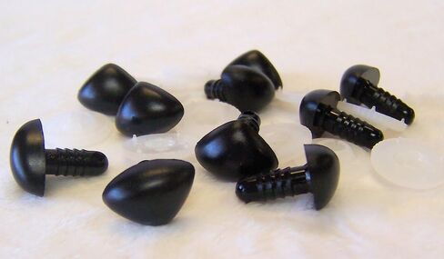 Sassy Bears 12mm Black D-Type Safety Noses (10 noses) for Bears Dolls Puppets Crafts in Saudi Arabia