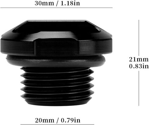 Motorcycle Oil Filler Cap M20x2.5 For Rebel 300 (CMX300) 2017-2024 Oil Filler Plug CNC Machined Aluminum Lightweight rebel 300 (cmx300) Accessories (Black) in Saudi Arabia
