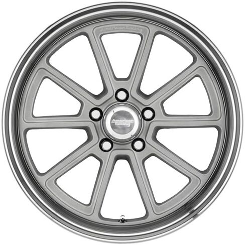 American Racing Vintage VN510 DRAFT 18X10 5X5.0 5.5 0 مم حافة فضية عتيقة بقطع الماس - VN51081050400 in Kuwait