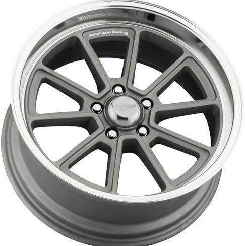 American Racing Vintage VN510 DRAFT 18X10 5X5.0 5.5 0 مم حافة فضية عتيقة بقطع الماس - VN51081050400 in Kuwait