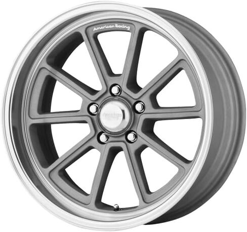 American Racing Vintage VN510 DRAFT 18X10 5X5.0 5.5 0 مم حافة فضية عتيقة بقطع الماس - VN51081050400 in Kuwait