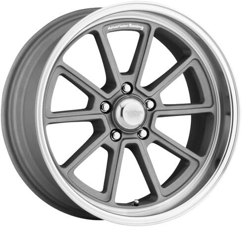 American Racing Vintage VN510 DRAFT 18X10 5X5.0 5.5 0 مم حافة فضية عتيقة بقطع الماس - VN51081050400 in Kuwait