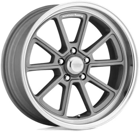 American Racing Vintage VN510 DRAFT 18X10 5X5.0 5.5 0 مم حافة فضية عتيقة بقطع الماس - VN51081050400 in Kuwait