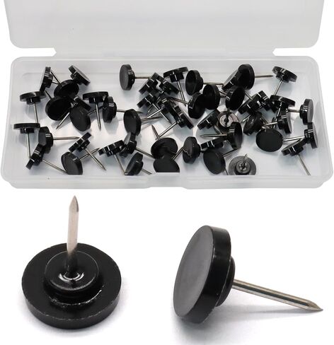 Biaungdo 150 Pcs Black Flat Push Pins, Plastic Round Head Thumb Tacks for Cork Board, Picture Hanging Nails Decorative Pushpins Wall Tacks for Bulletin Board, Wall Hangings, Home Decor in Saudi Arabia