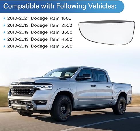 68067731AA Driver Left Side Lower Mirror Glass, Compatible with Dodge Ram 1500 2500 3500 4500 5500 2010-2020 Right Pass Convex Lower Mirror Glass in Saudi Arabia