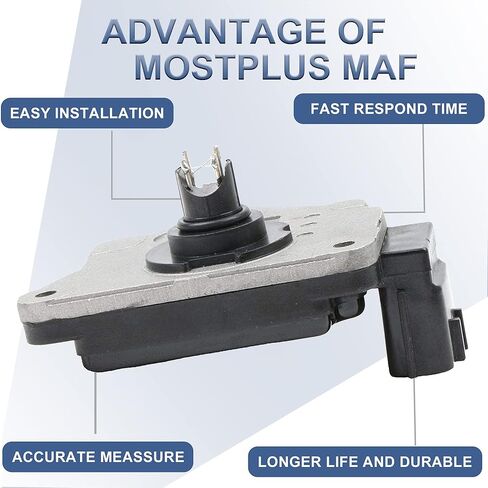 MOSTPLUS Mass Air Flow Sensor Meter MAF AFH55-M10 Compatible for Nissan D21 Pickup 90-96 2.4L in Kuwait