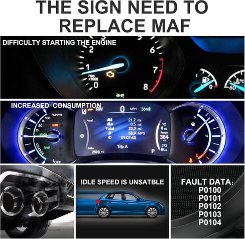MOSTPLUS Mass Air Flow Sensor Meter MAF AFH55-M10 Compatible for Nissan D21 Pickup 90-96 2.4L in Kuwait