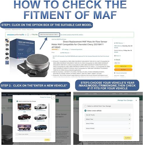 MOSTPLUS Mass Air Flow Sensor Meter MAF AFH55-M10 Compatible for Nissan D21 Pickup 90-96 2.4L in Kuwait