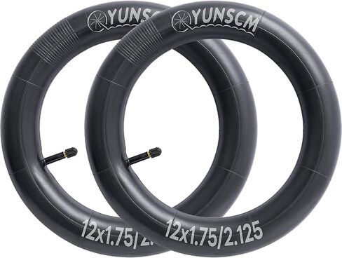 أنابيب دراجة YunSCM مقاس 12 بوصة 12x1.75/1.95/2.125 AV32mm Schrader Valve 12 بوصة أنابيب داخلية للدراجة متوافقة مع 12 × 1.75 12 × 1.90 12 × 1.95 12 × 2.1 12 × 2.125 أنابيب إطارات دراجة للأطفال - قطعتان in Kuwait