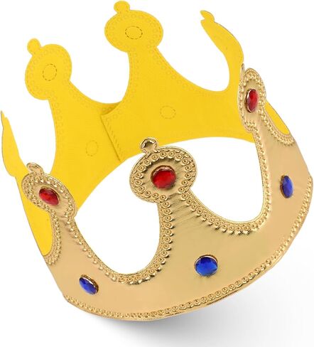 Gold King Crowns Prince Birthday Crown Hat Soft Royal Crown Dress-Up for Birthday Party Halloween Accessories Photo Props in Kuwait