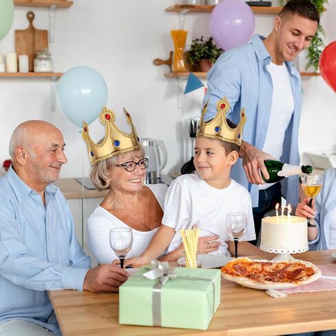 Gold King Crowns Prince Birthday Crown Hat Soft Royal Crown Dress-Up for Birthday Party Halloween Accessories Photo Props in Kuwait