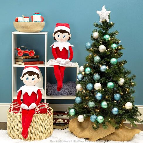 ألعاب The Elf on the Shelf Plushee Pals القابلة للاحتضان، باللون الأحمر، 27 بوصة، ألعاب Scout Elf القطيفة - صبي محبوب ذو عيون زرقاء in Saudi Arabia