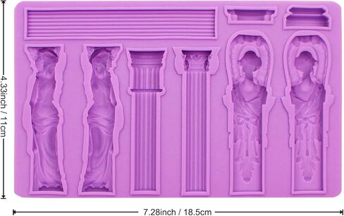 Roman Column Silicone Molds Goddess Sculpture Greek Marble Fondant Molds Pillars Bas Relief Retro Chocolate Mold for Cake Decorating Epoxy Resin Baking DIY Craft Soap Sugar Craft Polymer Clay Plaster in Saudi Arabia