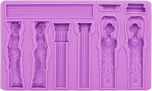 Roman Column Silicone Molds Goddess Sculpture Greek Marble Fondant Molds Pillars Bas Relief Retro Chocolate Mold for Cake Decorating Epoxy Resin Baking DIY Craft Soap Sugar Craft Polymer Clay Plaster in Saudi Arabia