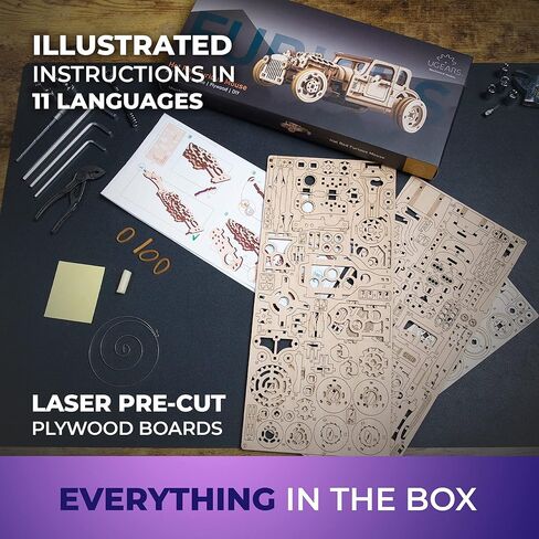 UGEARS Wooden 3D Puzzles for Adults - Pickup Lumberjack Model Car Kits 3D Puzzle Adult Crafts - Wooden Puzzles for Adults Mechanical Truck Puzzle Model Kit - Retro Chevrolet 3100 Inspired - 460 Pcs in Kuwait