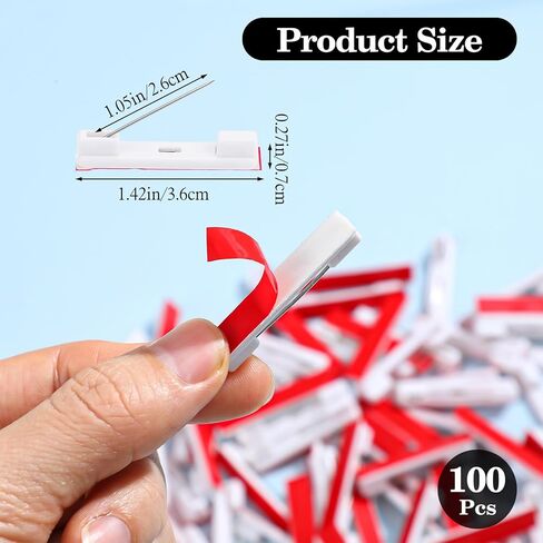 100 قطعة من دبابيس علامة الاسم، دبابيس أمان بيضاء مع شرائط لاصقة، دبوس بطاقة اسم لاصق لشارات الهوية، صغير للعلامات، دبابيس شريط الأمان الأساسية من البلاستيك الأبيض وشارة البطاقة والحرف اليدوية (1.42 بوصة) in Saudi Arabia