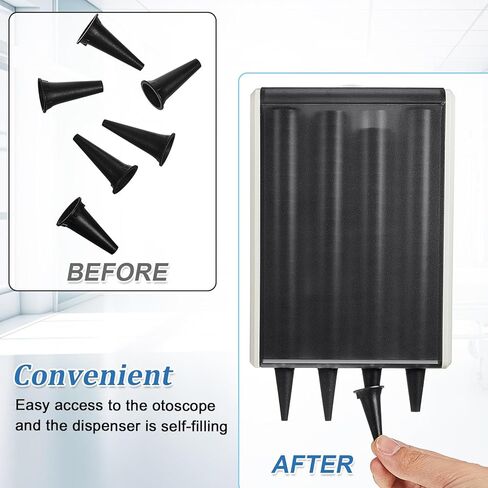 قطعتان من منظار الأذن القابل لإعادة الاستخدام، موزع منظار بلاستيكي لمنظار الأذن للاستعمال مرة واحدة، أسود in Kuwait
