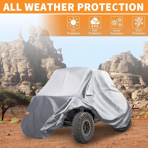 غطاء X AUTOHAUX 2 مقاعد UTV لهوندا تالون 1000r/1000x/1000xs/1000rs غطاء رياضي مقاوم للماء جنبًا إلى جنب يناسب 122.05 بوصة طول × 70.87 عرض × 68.90 ارتفاع نماذج UTV حماية كاملة 210D-PU لون فضي in Saudi Arabia