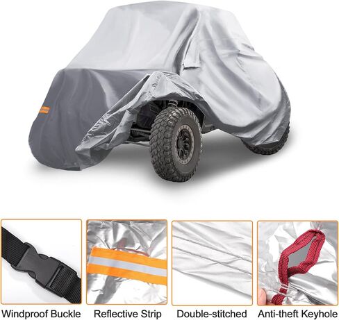 غطاء X AUTOHAUX 2 مقاعد UTV لهوندا تالون 1000r/1000x/1000xs/1000rs غطاء رياضي مقاوم للماء جنبًا إلى جنب يناسب 122.05 بوصة طول × 70.87 عرض × 68.90 ارتفاع نماذج UTV حماية كاملة 210D-PU لون فضي in Saudi Arabia