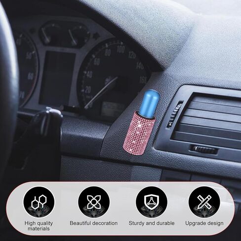 Car Lip Balm Holder, Sparkling Rhinestone Self-adhesive Lip Balm Holder for Instrument Panels Glove Compartments Windows, Minimalist Aesthetic Car Interior, for Most Cars (Pink) in Saudi Arabia
