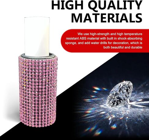 Car Lip Balm Holder, Sparkling Rhinestone Self-adhesive Lip Balm Holder for Instrument Panels Glove Compartments Windows, Minimalist Aesthetic Car Interior, for Most Cars (Pink) in Saudi Arabia