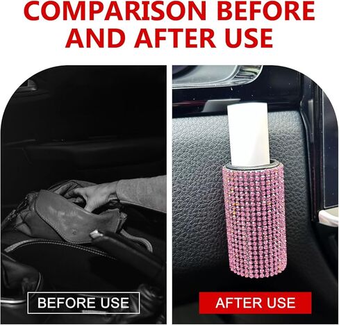 Car Lip Balm Holder, Sparkling Rhinestone Self-adhesive Lip Balm Holder for Instrument Panels Glove Compartments Windows, Minimalist Aesthetic Car Interior, for Most Cars (Pink) in Saudi Arabia