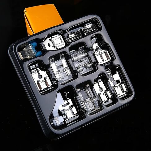 11pcs Presser Feet Kit Metal Low-Shank Fits Brother Singer Janome Lock Kenmore for Home Quilting Repairs Crafting in Saudi Arabia