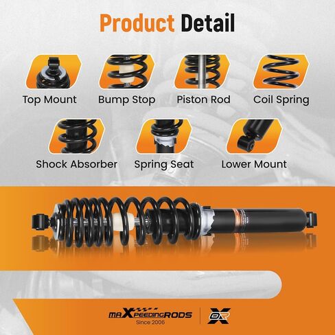 maXpeedingrods 4Pcs Shock for Polaris Ranger XP 900 2014-2019, for Polaris Ranger 570 XP 2015-2016, for Polaris Ranger 1000 2019-2024, 7043755 7043753 Twintube Shock Absorber Struts, Black in Saudi Arabia